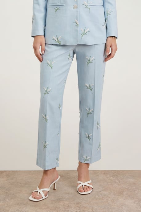Floral Embroidered Tailored Suit Trouser - Image 5