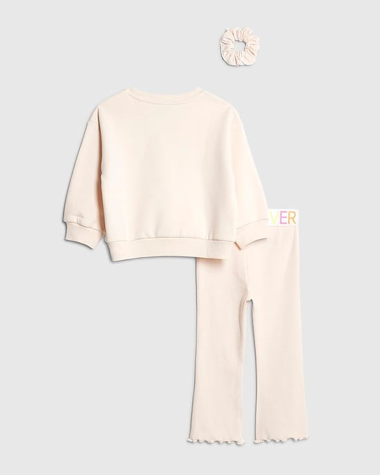 River Island Mini Girls Sweatshirt Set Pink Iconic Bear 3 Piece - Image 2