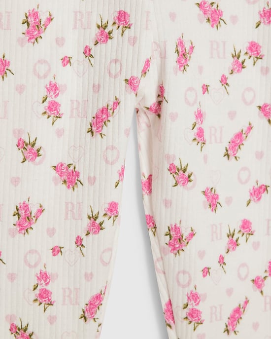 River Island Mini Girls Sweatshirt & Bottoms Set Pink 2 Piece - Image 4
