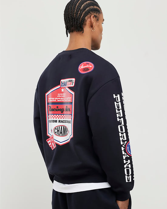 River Island Mens Sweatshirt Black High Performance Badge - Image 3