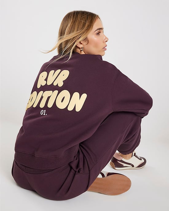 River Island Womens Sweatshirt Brown RVR Edition Back Print - Image 2