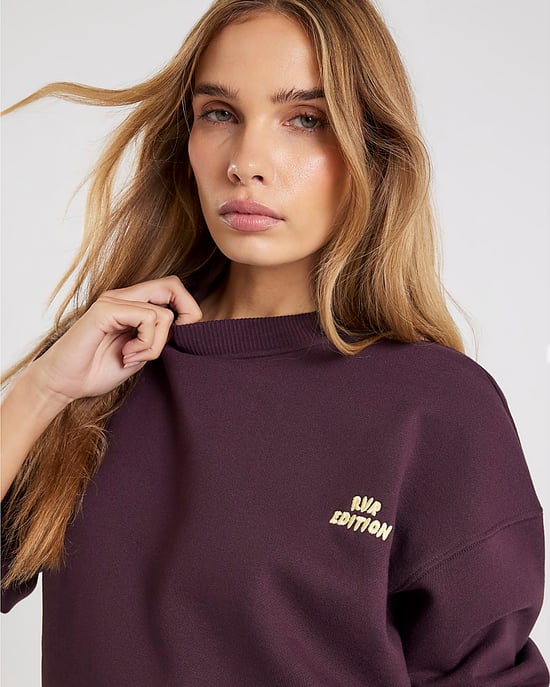 River Island Womens Sweatshirt Brown RVR Edition Back Print - Image 3