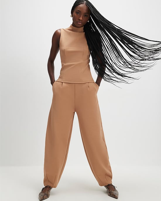 River Island Womens Trousers Beige Barrel Leg - Image 2