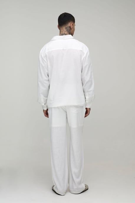 Tall Half & Half Waist Relaxed Fit Linen Blend Trouser - Image 2