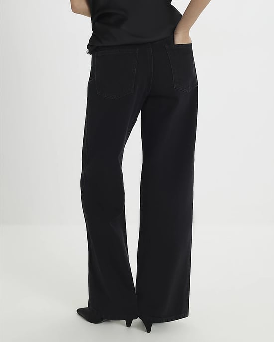 River Island Womens Straight Jeans Petite Black Embellished - Image 3