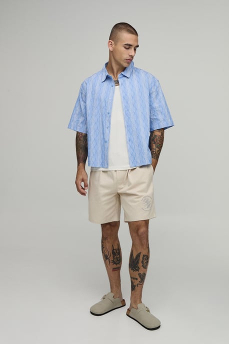 Relaxed Fit Twill Shorts - Image 4