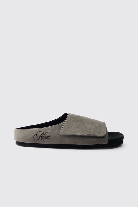 MAN Embossed Faux Suede Strap Slider - Image 2