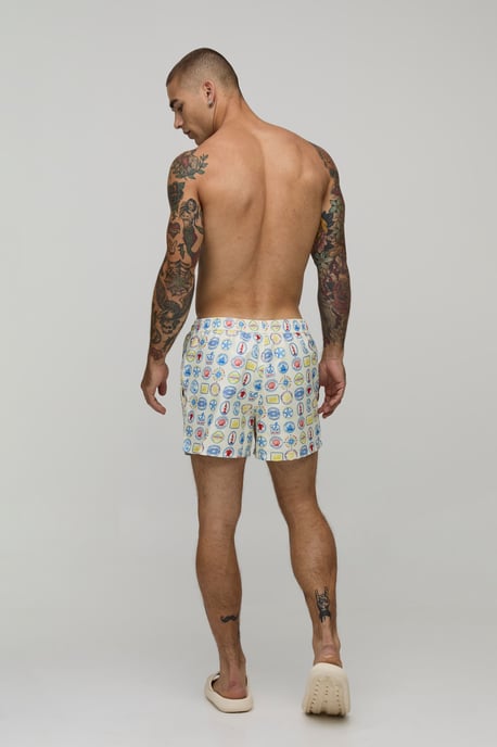 Nautical Printed Short Length Swim Short - Image 2