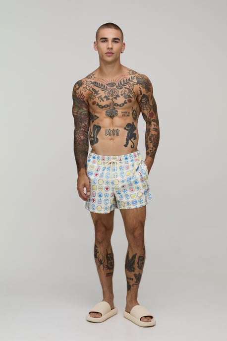 Nautical Printed Short Length Swim Short - Image 4