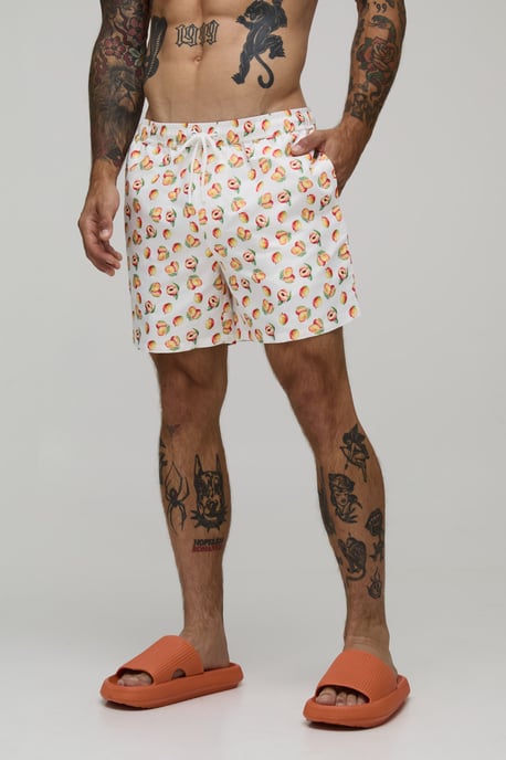 Fruit Printed Mid Length Swim Short - Image 1