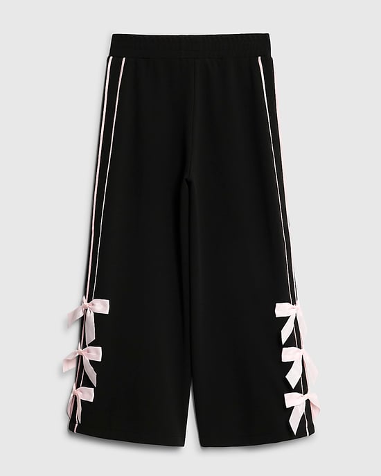 River Island Girls Wide Leg Trousers Black Bow - Image 4