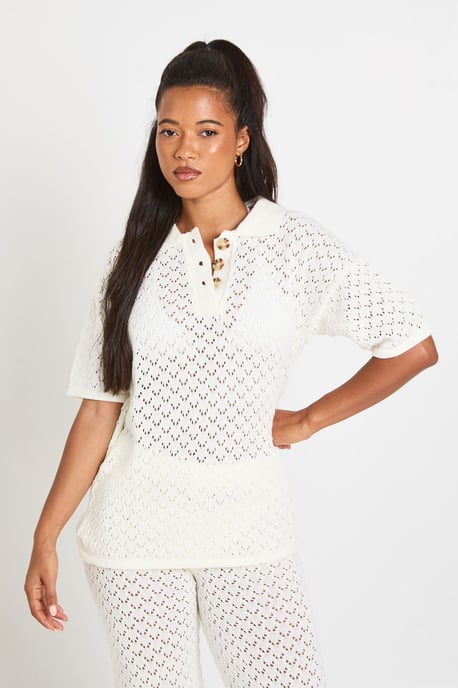 Crochet Long Line Top and Wide Leg Trouser - Image 3