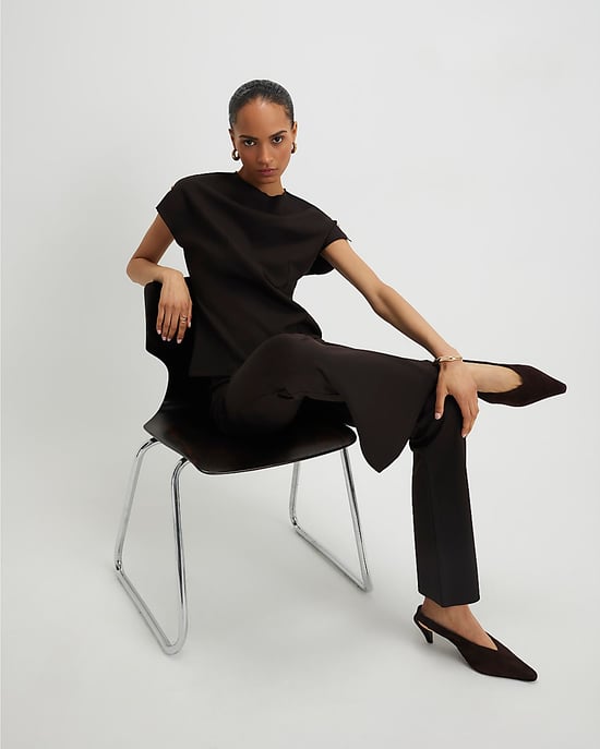 River Island Womens Flared Trousers Brown Fitted - Image 3