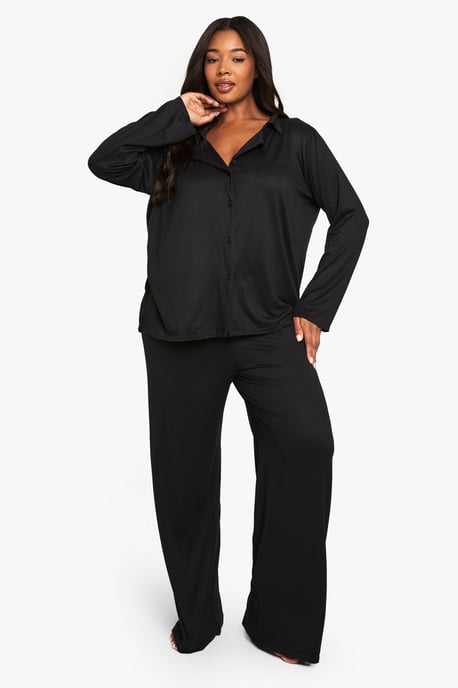 Plus Basic Shirt & Trouser PJ Set - Image 3