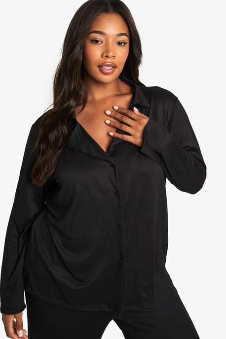 Plus Basic Shirt & Trouser PJ Set - Image 4