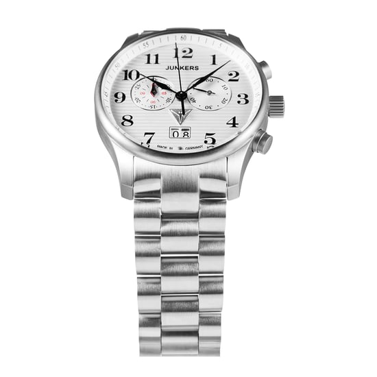 Junkers 6686M-1 Men’s Quartz Watch 42mm White Dial Stainless Steel Bracelet, Date Display, Mineral Glass, 10ATM Water Resistant - Image 3