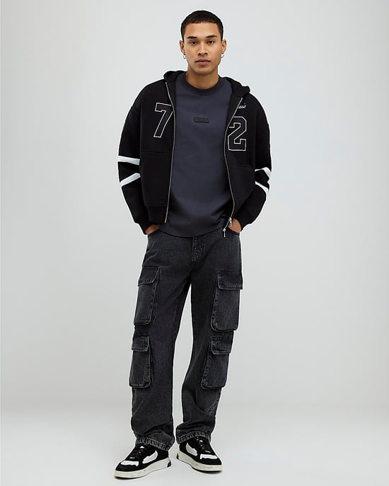 River Island Mens Hoodie Black Oversized Fit 72 Palais - Image 4