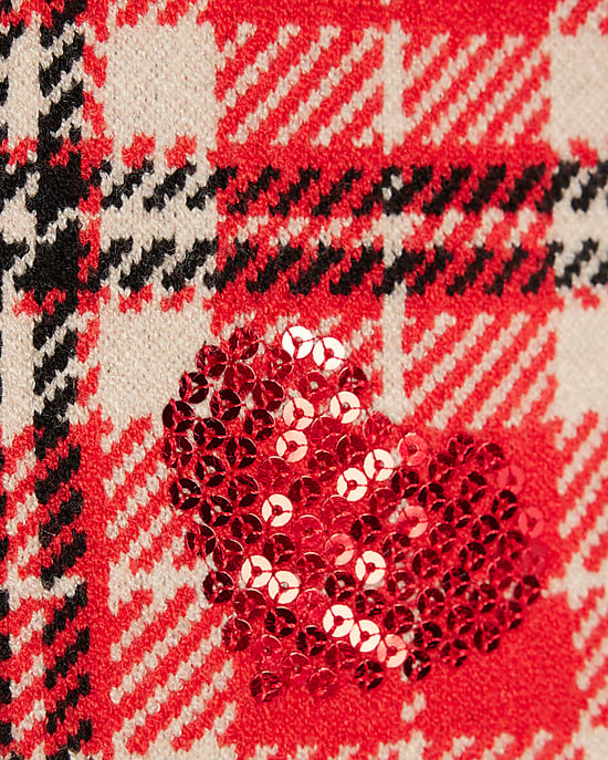 River Island Mini Girls Cardigan & Skirt Set Red Tartan 2 Piece - Image 4