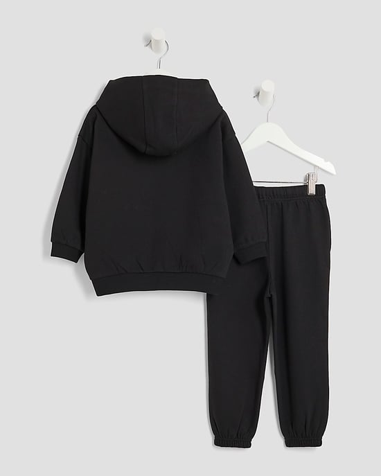 River Island Mini Boys Hoodie & Joggers Set Black RR 2 Piece - Image 2