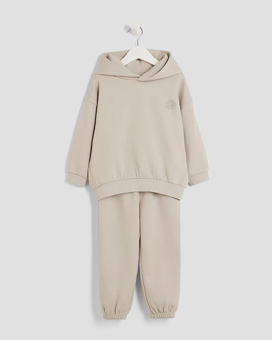 River Island Mini Boys Hoodie & Joggers Set Beige RR 2 Piece - Image 5