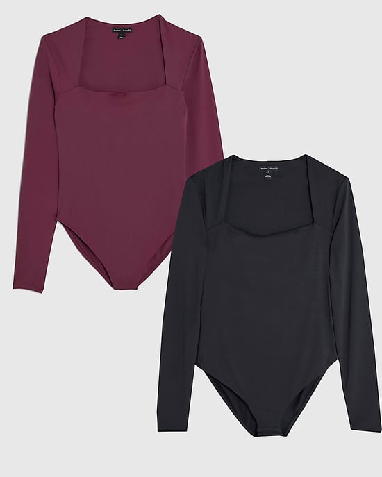 River Island Womens Bodysuit 2 Pack Black Long Sleeve - Image 1