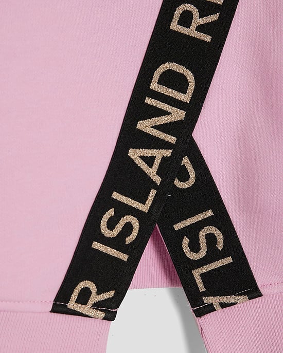 River Island Girls Sweatshirt & Leggings Set Pink Split Back 2 Piece - Image 4