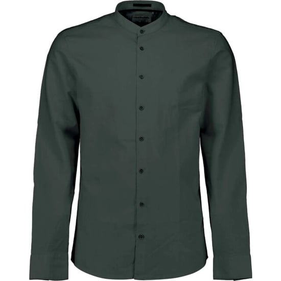 No Excess Shirt with linen granddad dark steel - Image 2