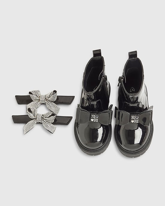 River Island Mini Girls Boots Black Changeable Strap - Image 4