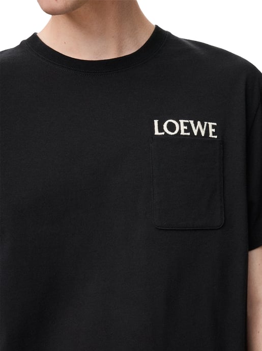 Embroidered Logo T-shirt in Black - Image 3