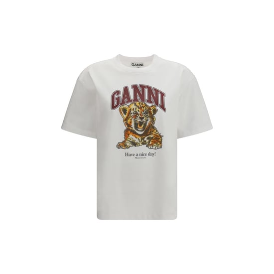 Ganni Witte Katoenen T-Shirt - Image 1