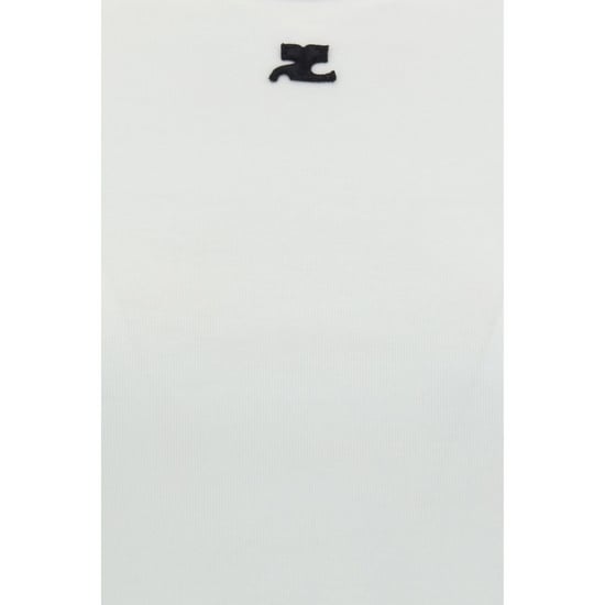 Courrèges vit bomulls T-shirt - Image 5