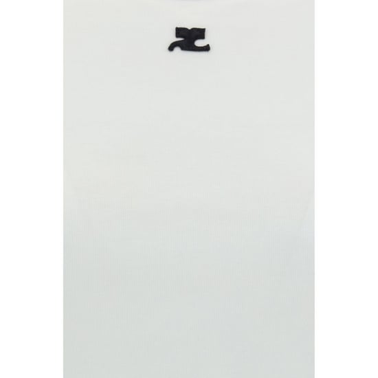 Courrèges vit bomulls T-shirt - Image 6