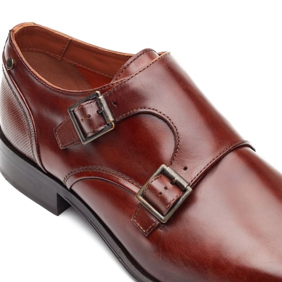 Base London Cleric Mens Monk Shoes Dark Tan - Image 6