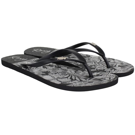 Roxy Viva Stamp II Womens Black/White Flip-Flops - Image 3