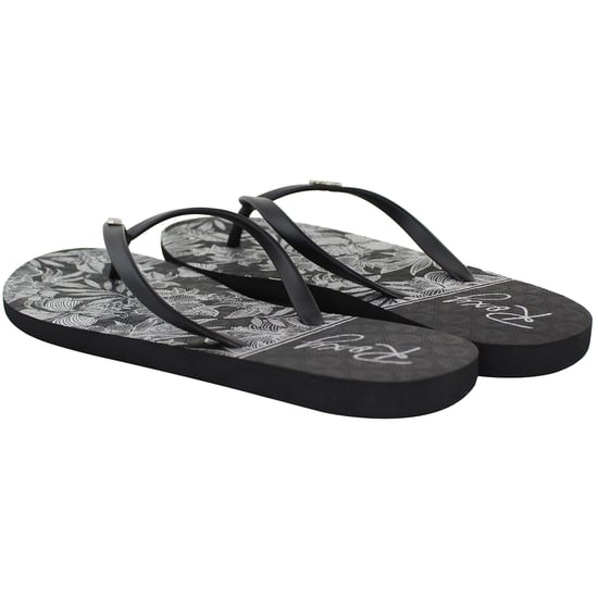 Roxy Viva Stamp II Womens Black/White Flip-Flops - Image 4