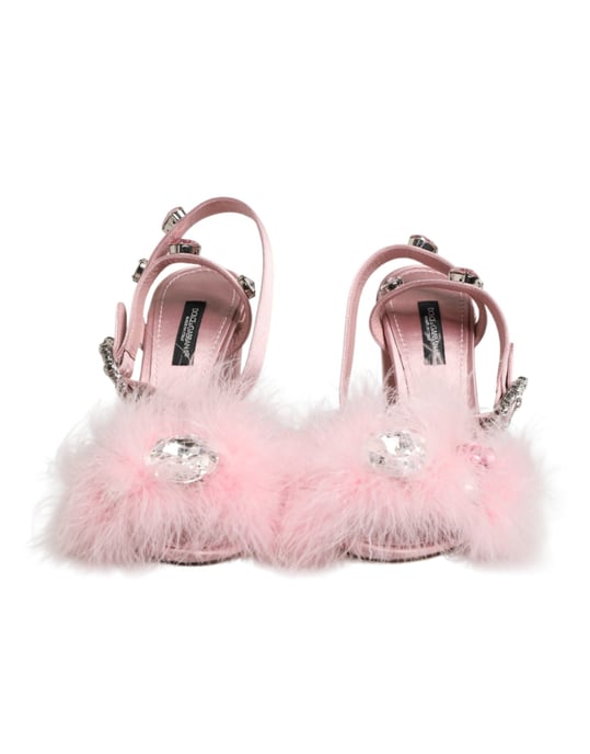 Dolce & Gabbana Rosa Pailletterade Ankelrem Sandaler - Image 3