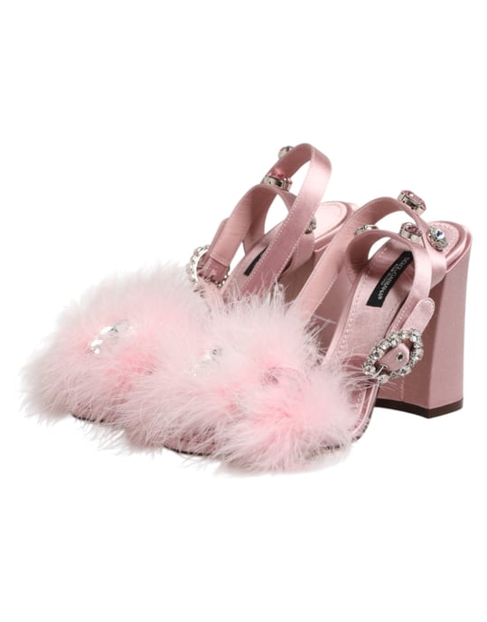 Dolce & Gabbana Rosa Pailletterade Ankelrem Sandaler - Image 5