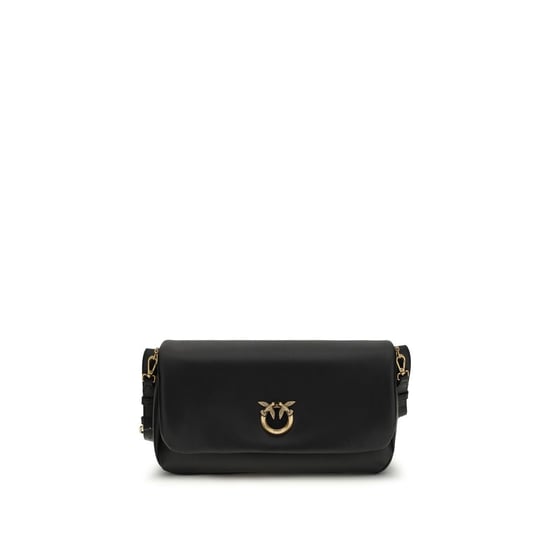 PINKO Black Calf Leather Bos Taurus Shoulder Bag - Image 1