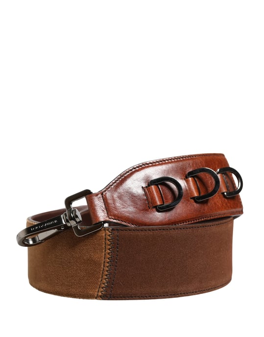 Dolce & Gabbana Bruine Paarden Velours Leren Tas Accessoire Schouderband - Image 2