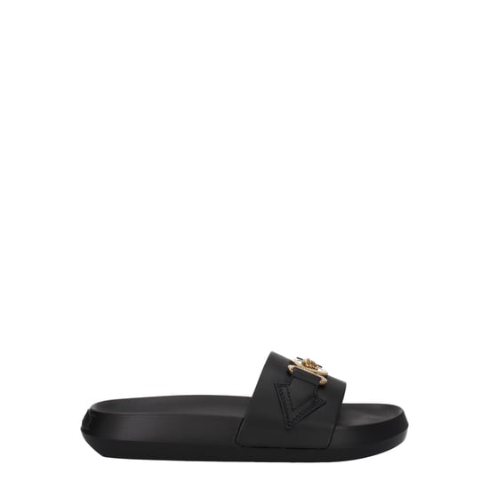 Versace Zwarte Leren Slippers - Image 1