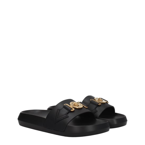 Versace Zwarte Leren Slippers - Image 2