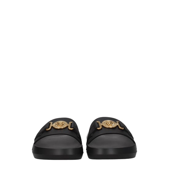 Versace Zwarte Leren Slippers - Image 3