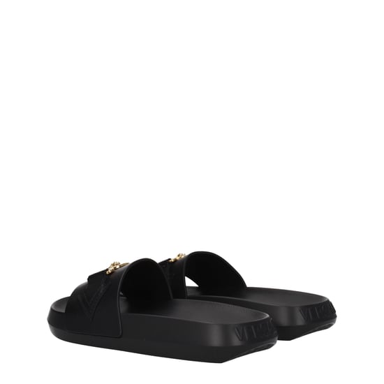 Versace Zwarte Leren Slippers - Image 4