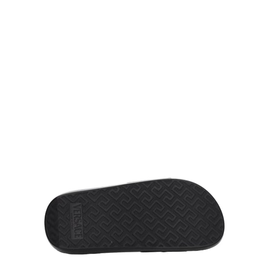 Versace Zwarte Leren Slippers - Image 5