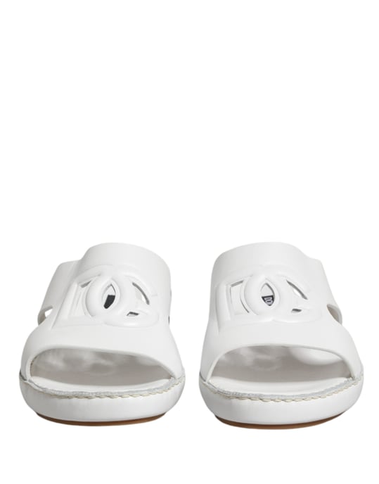 Dolce & Gabbana Witte DG Cutout Slippers Flats Schoenen - Image 3