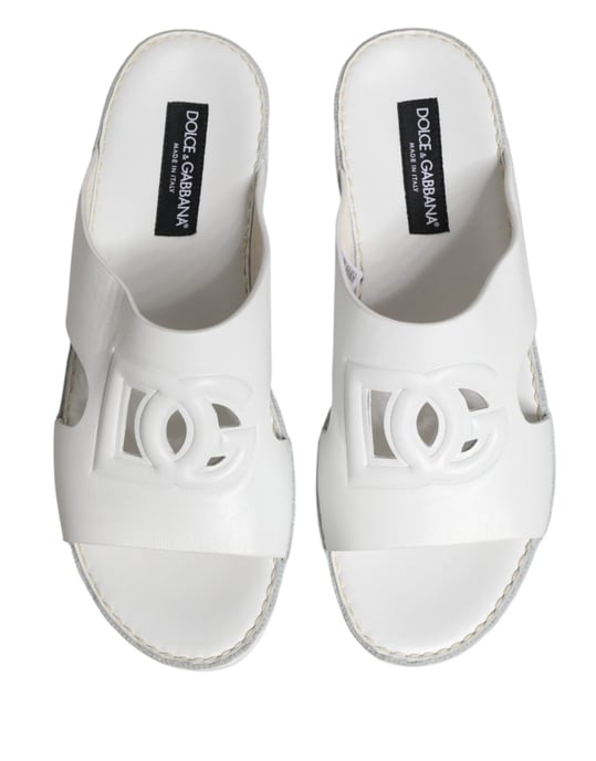 Dolce & Gabbana Witte DG Cutout Slippers Flats Schoenen - Image 4