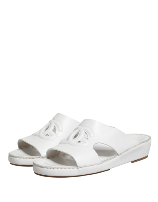 Dolce & Gabbana Witte DG Cutout Slippers Flats Schoenen - Image 5