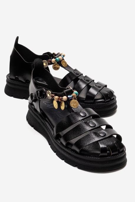 Solis Leather Beaded Sandal - Image 1