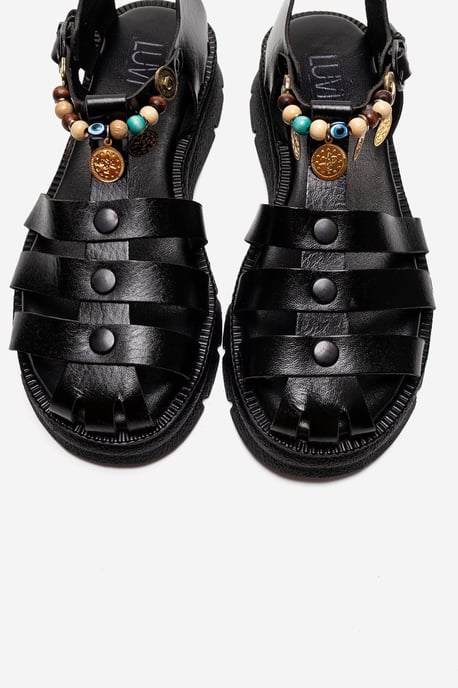 Solis Leather Beaded Sandal - Image 2