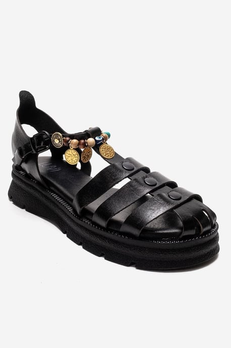 Solis Leather Beaded Sandal - Image 3